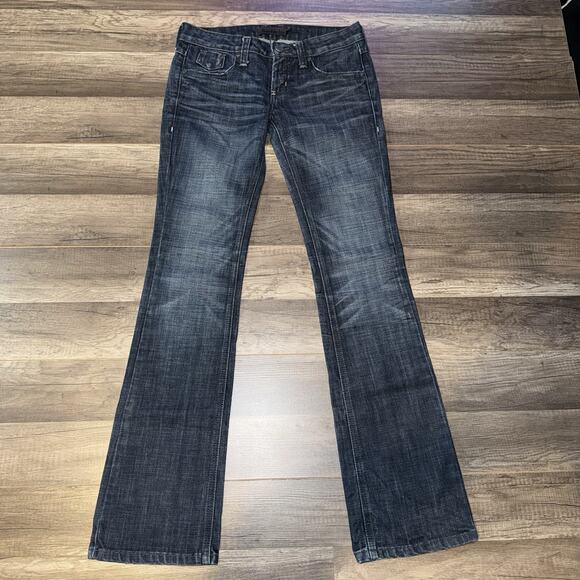 RARE Vintage Y2K Low Rise Frankie B Jeans F Logo Pockets Bootcut 25x32